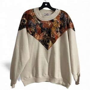 Vintage Crew Neck Cat Pull Over Sweater
